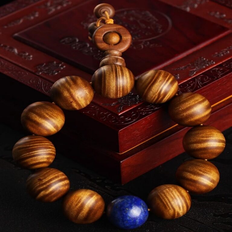 Authentic Jinshi Nanmu Buddha Bead Strings 108 Sichuan Insidious Wood Water Wave Shadow Men's and Women's Models Bracelets-5