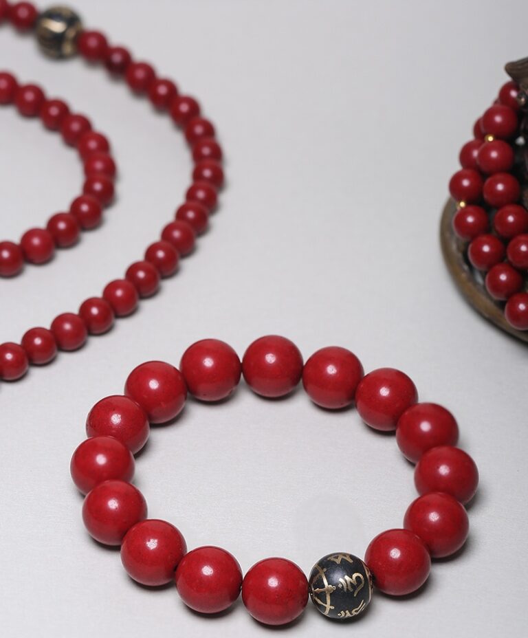 Six Character Truth Red Fragrant Grey Buddha Bead Strings 108 Pieces Men's Cold Arts and Crafts Rosary Bracelet for Women-8