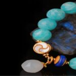 Tianhe Stone Xi Xuanbao Strings White Jade Pendant Lapis Lazuli Transfer Beads Accessories Men and Women Bracelets-8