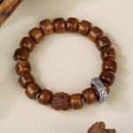 Ox Bone Nine Eyes Tibetan Dzi Bead Strings Lightning Tiger Tooth Fragrance Ash Rosary Buddha Bead Bracelets for Men and Women-6