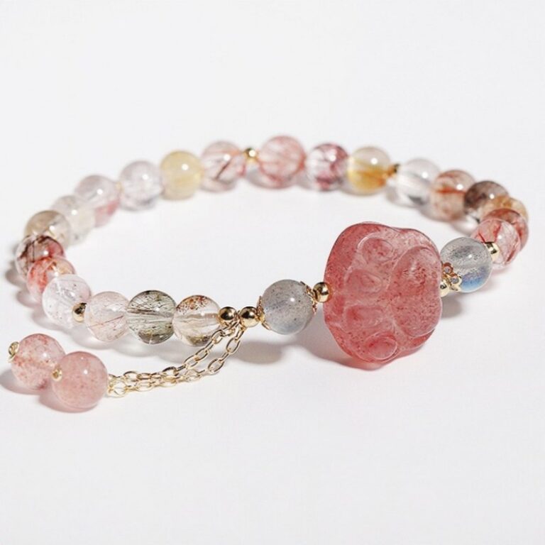 Natural Brave Strawberry Crystal Crystal Bracelet Light Luxury Girls Strings-3