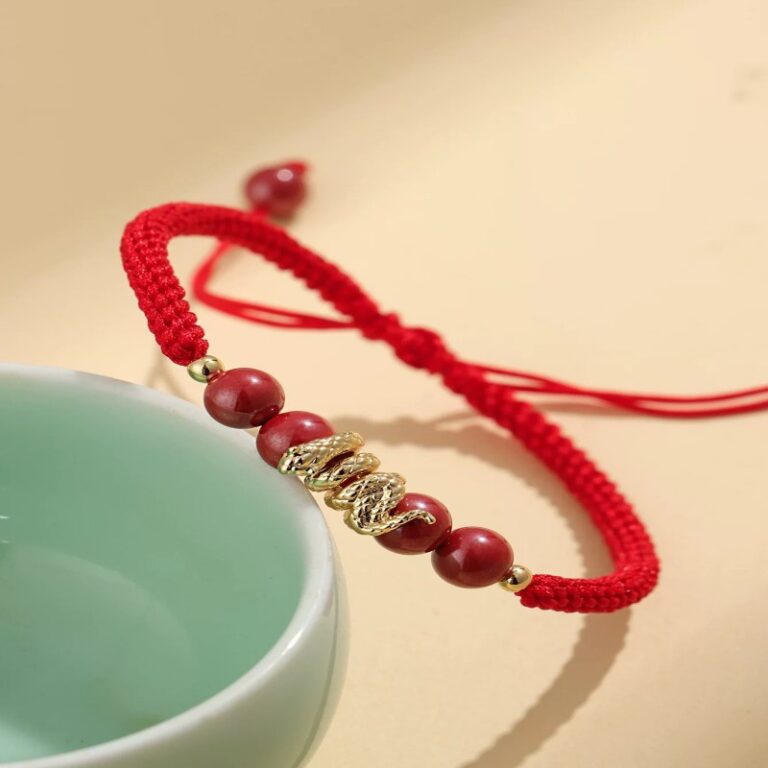 Year of the Snake Bracelet Snake Cinnabar Amulet Transit Red Rope Hand-Woven Peaceful Hand Rope-7