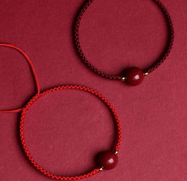 Natural Cinnabar Lunar New Year Red Rope Bracelet Women's Braided Hand Rope Men's Couple String Genus Year of the Dragon Gift-11