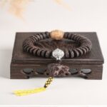 Fragrant Grey Six Words of Truth Rosewood Strings Men's Literature Play Plate Play Bracelet-10