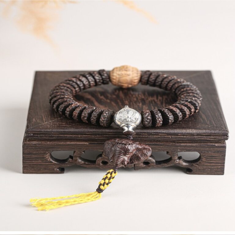 Fragrant Grey Six Words of Truth Rosewood Strings Men's Literature Play Plate Play Bracelet-10