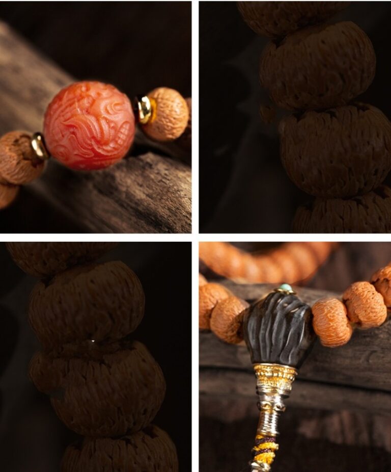 Lotus Bodhi 108pcs Dzi Beads Pendant Buddha Beads String Handheld Neni Men's Necklace Bucket Beads Bracelet-7