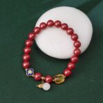 Cinnabar Strings for Men and Women Six Characters Pendant Lunar New Year Dragon Bracelet Forwarding Beads Silver Pendant-9