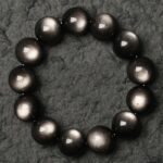 Natural Black Obsidian Silver Obsidian Bracelet Female Transit Beads Cat's Eye Stone Bracelet Male Beaded Couple Bracelet-9