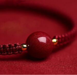 Natural Cinnabar Lunar New Year Red Rope Bracelet Women's Braided Hand Rope Men's Couple String Genus Year of the Dragon Gift-12