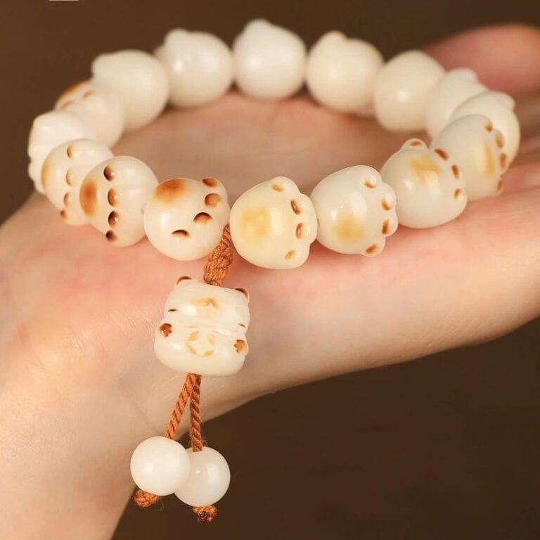 Cat's Claw Bodhi Root String Men's and Women's Charcoal Fired High Density White Jade Bodhi Seed Bracelet Literary Play Buddha Beads Bodhi String-6