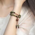 Green Sandalwood Buddha Bead Strings Old Sandalwood Bacopa Monnieri Seed Handheld Long Rosary Male and Female Students Disc Play Mori Bracelet-10