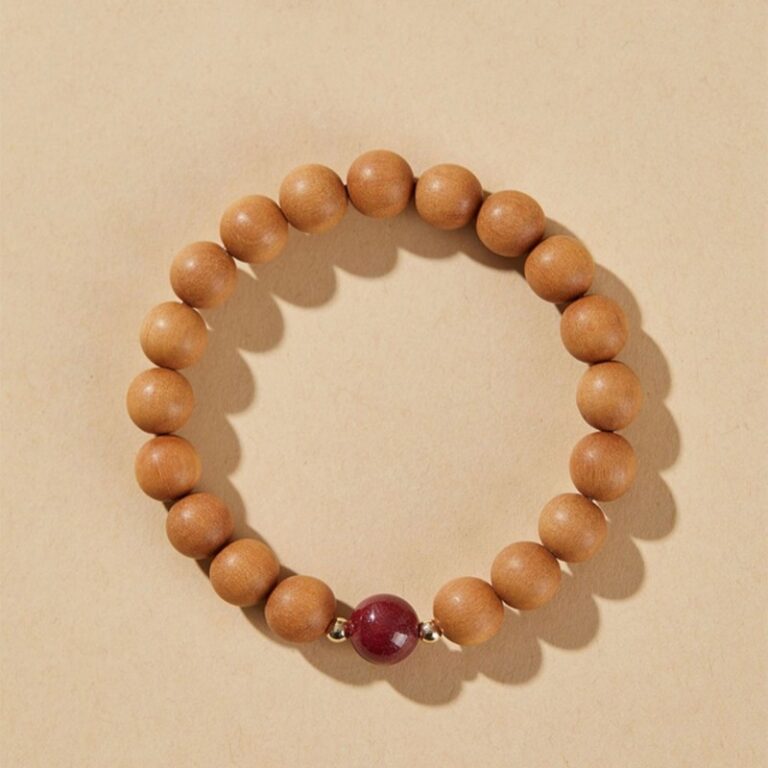 New Chinese Style Peachwood Strings Women's Buddhist Beads Peachwood Body Protector Bracelet Meditation Lotus String Cinnabar Transit Beads Men's-3