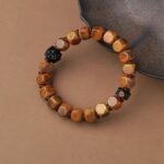 Silver Ox Bone Rosewood String Running Ring Tibetan Ethnic Style Beaded Transit Beads Women's Bracelet-9