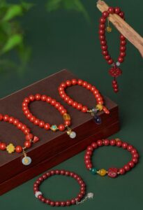 Cinnabar Strings for Men and Women Six Characters Pendant Lunar New Year Dragon Bracelet Forwarding Beads Silver Pendant-10
