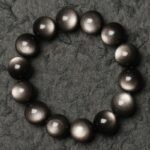 Natural Black Obsidian Silver Obsidian Bracelet Female Transit Beads Cat's Eye Stone Bracelet Male Beaded Couple Bracelet-10