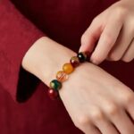 Cinnabar String Bracelet Official Flagship Shop Natural Female Genuine Original Ore Agate Transit Beads Men's Models Five Road God of Wealth-10