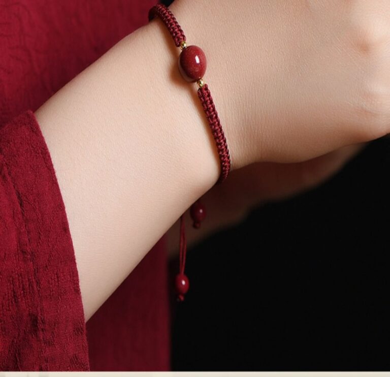 Natural Cinnabar Lunar New Year Red Rope Bracelet Women's Braided Hand Rope Men's Couple String Genus Year of the Dragon Gift-13