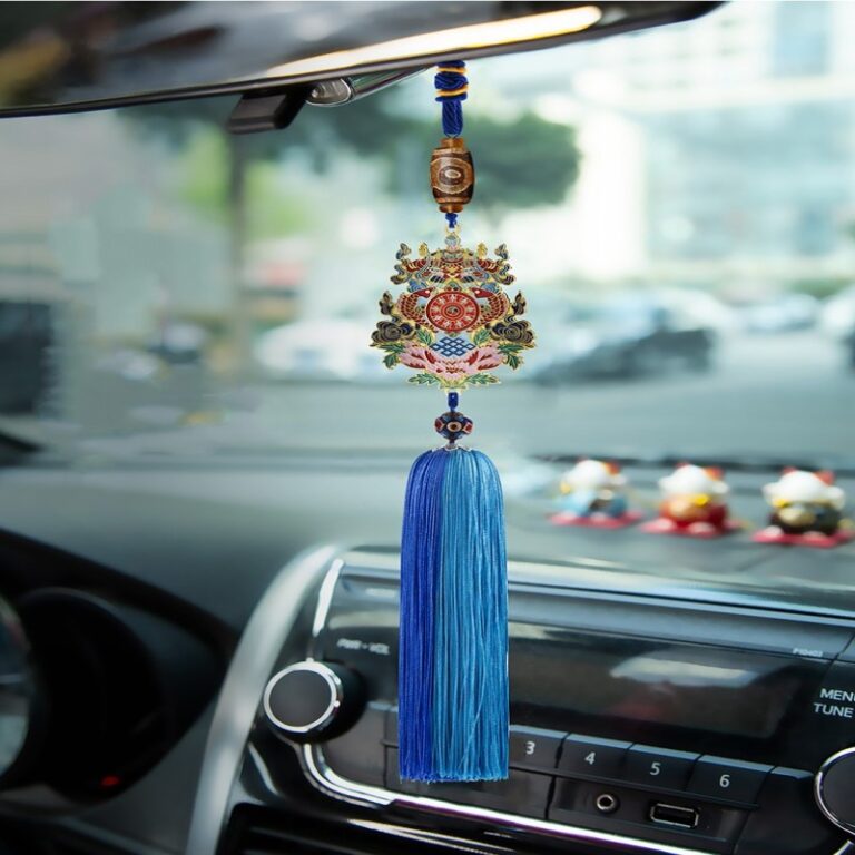 Auspicious eight treasures ten phases from the car pendant car interior car rear view mirror tassel charm premium feeling-9