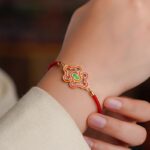 925 Silver Peace Knot Couple Bracelet ins Niche Design Women's Light Luxury Red Hand Rope-12