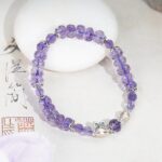 925 Silver Amethyst Bracelet for Girlfriend Birthday Gift Purple Faceted Beads Single Loop Bracelet-7