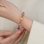 Amethyst Golden Jade String 925 Silver Bracelet Single Circle Niche Female Models to Send Girlfriend Birthday Gift-10