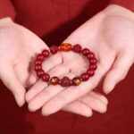 High Content of Cinnabar String Transfer Beads Year of The Dragon Bracelet Natal Year Amulet Transformation Bracelet-3