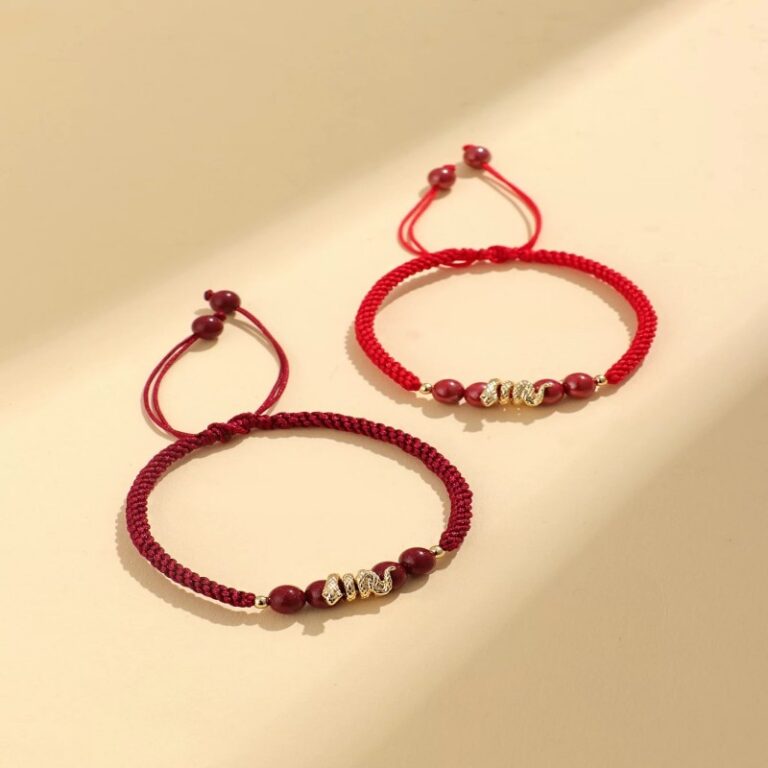 Year of the Snake Bracelet Snake Cinnabar Amulet Transit Red Rope Hand-Woven Peaceful Hand Rope-4