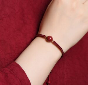 Natural Cinnabar Lunar New Year Red Rope Bracelet Women's Braided Hand Rope Men's Couple String Genus Year of the Dragon Gift-14