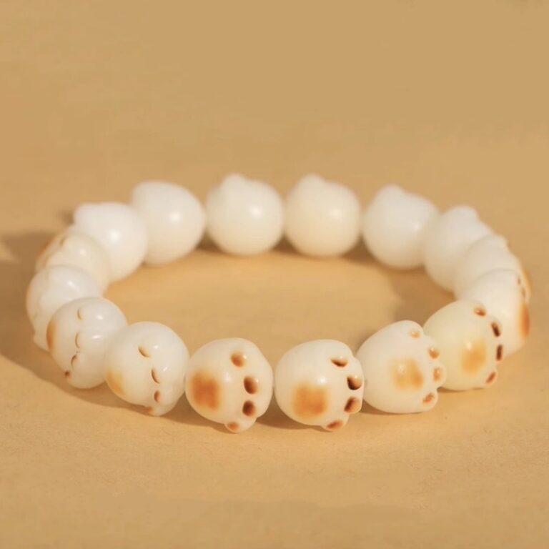 Cat's Claw Bodhi Root String Men's and Women's Charcoal Fired High Density White Jade Bodhi Seed Bracelet Literary Play Buddha Beads Bodhi String-4