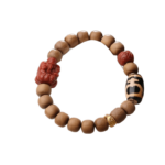 Incense Tiger's Tooth Dzi Bead Bracelet Old Sandalwood Jixiang Nanhong Carvings Bracelet Wooden Cultural Toys Beads