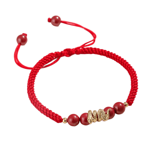 Year of the Snake Bracelet Snake Cinnabar Amulet Transit Red Rope Hand-Woven Peaceful Hand Rope