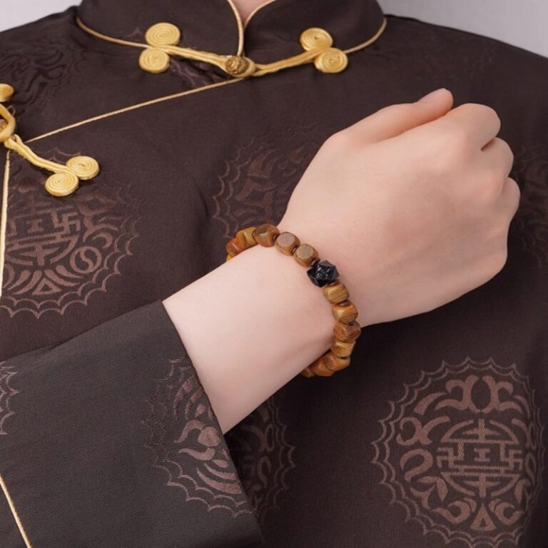 Silver Ox Bone Rosewood String Running Ring Tibetan Ethnic Style Beaded Transit Beads Women's Bracelet-10