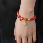 Cinnabar Strings for Men and Women Six Characters Pendant Lunar New Year Dragon Bracelet Forwarding Beads Silver Pendant-11