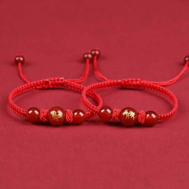 Year of the Dragon Red Rope Bracelet Men and Women Dragon Lunar New Year Hand-Woven Rope Rabbit Ox Horse Sheep Dog Amulet Hand Rope-12