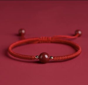 Natural Cinnabar Lunar New Year Red Rope Bracelet Women's Braided Hand Rope Men's Couple String Genus Year of the Dragon Gift-1