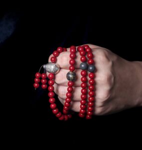 Six Character Truth Red Fragrant Grey Buddha Bead Strings 108 Pieces Men's Cold Arts and Crafts Rosary Bracelet for Women-11