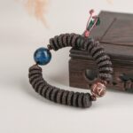 Fragrant Grey Six Words of Truth Rosewood Strings Men's Literature Play Plate Play Bracelet-14