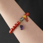Cinnabar Strings for Men and Women Six Characters Pendant Lunar New Year Dragon Bracelet Forwarding Beads Silver Pendant-12