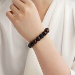 Rosewood Obsidian Eight-Pronged Beads Strings Nanhong Cinnabar Transit Beads Bracelet Wooden Plaything-11