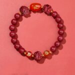 High Content of Cinnabar String Transfer Beads Year of The Dragon Bracelet Natal Year Amulet Transformation Bracelet-1