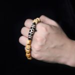 Ox Bone Nine Eyes Tibetan Dzi Bead Strings Lightning Tiger Tooth Fragrance Ash Rosary Buddha Bead Bracelets for Men and Women-12