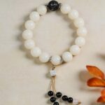 White Jade Bodhi Root Strings Women's Buddha Beads Bodhi Zi Rosary Beads Play Bracelet Red Agate Disc Play Round Beads-10