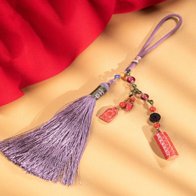 Cinnabar Car Hanging Year of the Dragon Tassel Spike Pendant Car Car Decoration-13