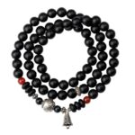 Three-eyed Dzi Bead Strings Black Onyx Buddha Beads Bracelet Playing Disc Playing Handheld Rosary Male Models-13