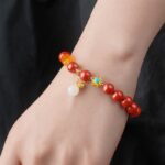 Cinnabar Strings for Men and Women Six Characters Pendant Lunar New Year Dragon Bracelet Forwarding Beads Silver Pendant-13