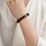 Rosewood Obsidian Eight-Pronged Beads Strings Nanhong Cinnabar Transit Beads Bracelet Wooden Plaything-13