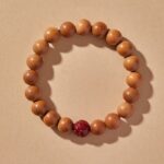 New Chinese Style Peachwood Strings Women's Buddhist Beads Peachwood Body Protector Bracelet Meditation Lotus String Cinnabar Transit Beads Men's-4