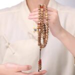 Incense Wood Strings 108 Wooden Buddha Beads Tiger Teeth Dzi Bead Bracelet Disc Play Literature Play Men and Women Rosary-13