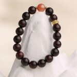 Rosewood Obsidian Eight-Pronged Beads Strings Nanhong Cinnabar Transit Beads Bracelet Wooden Plaything-15