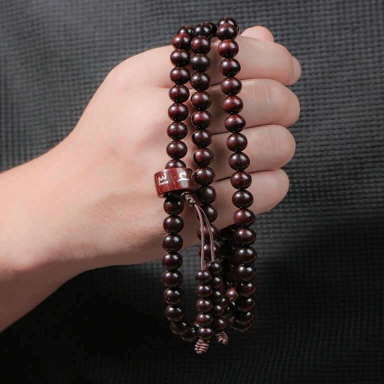 Rosewood 108 rosary beads string six words of truth running ring lotus models cultural and wooden Buddha beads-14